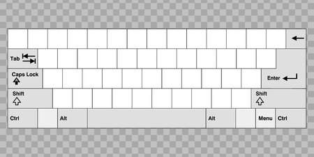 Blank Computer keyboard. Isolated on transparent backgroundのイラスト素材