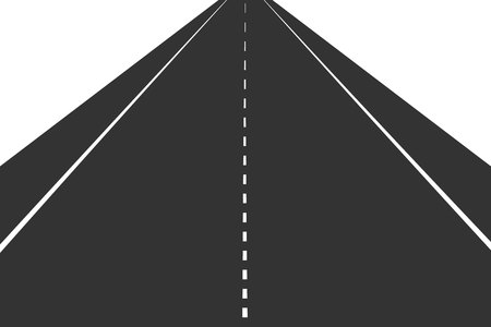 Black road with white markings. Vector illustrationのイラスト素材