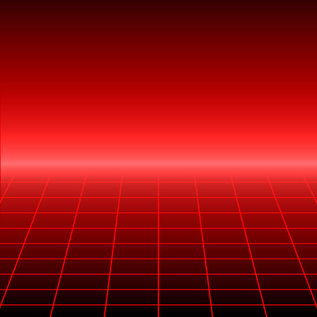 Retro background with perspective grid. Vector illustrationのイラスト素材