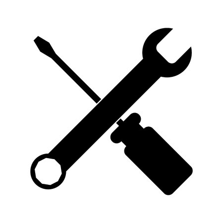 tools spanner and a screwdriver on white backgroundのイラスト素材
