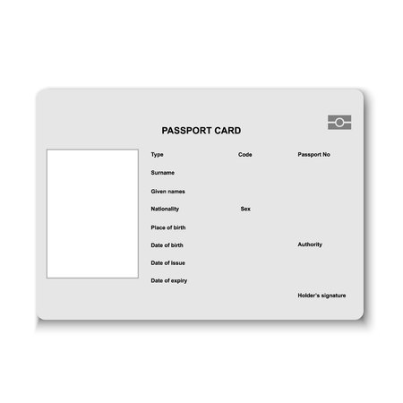 Blank Passport card. Vector illustration isolated on white backgroundのイラスト素材