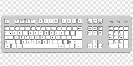 Computer keyboard. Isolated on transparent backgroundのイラスト素材