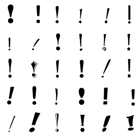 Set Exclamation mark. Attention sign icon. Hazard warning symbol. vectorのイラスト素材