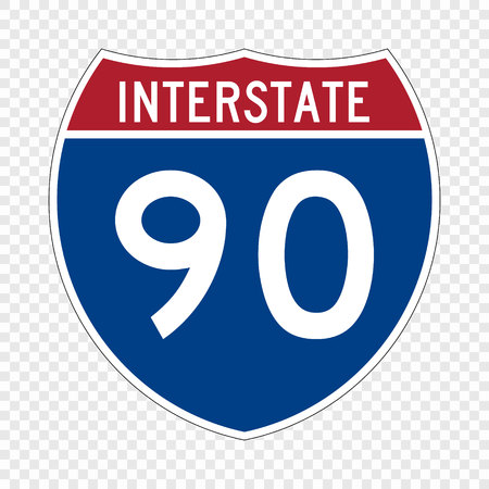 USA Interstate highway road signのイラスト素材