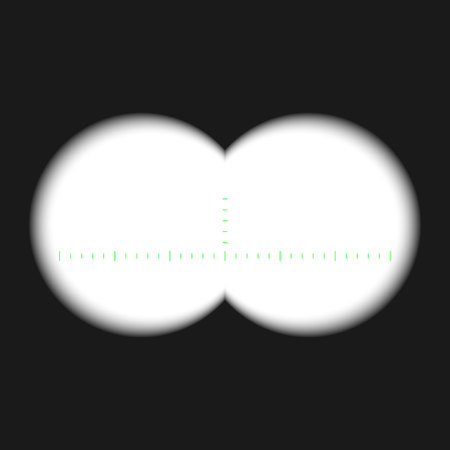 Binocular view with measurement marks, isolated on transparent background.のイラスト素材