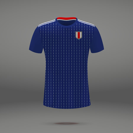 football kit of Japan 2018, t-shirt template for soccer jersey. Vector illustrationのイラスト素材