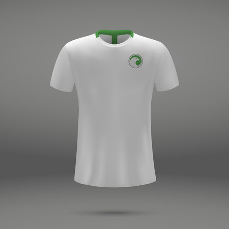 football kit of Saudi Arabia, t-shirt template for soccer jersey. Vector illustrationのイラスト素材