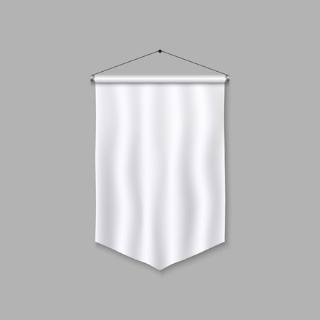 Realistic Pennant Template. Blank 3D Flag.のイラスト素材