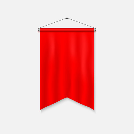 Realistic Pennant Template. Blank 3D Flag.のイラスト素材