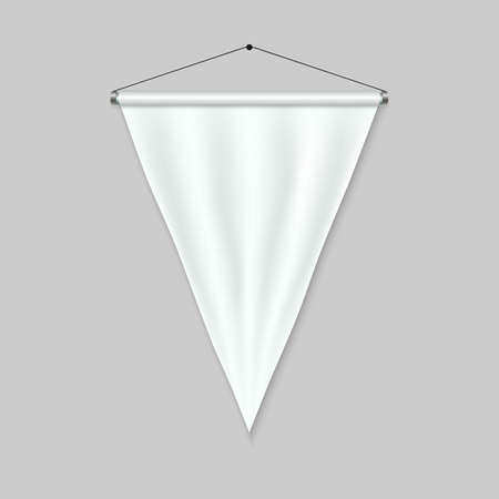 Realistic Pennant Template. Blank 3D Flag.のイラスト素材
