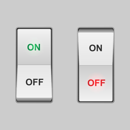 Realistic toggle switch. on and off positionsのイラスト素材