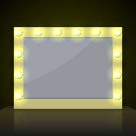 Make up mirror with light bulbのイラスト素材