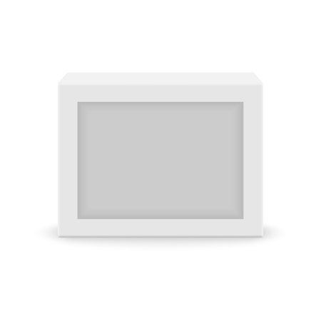 Realistic white blank box for design on white background. Vector illustrationのイラスト素材