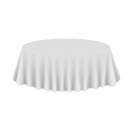 Empty round Tablecloth on table Isolated on white backgroundのイラスト素材