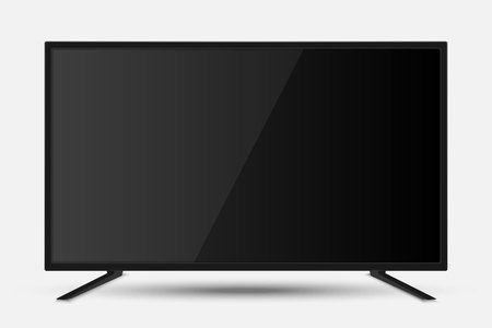 Realistic TV screen. Modern television lcd panel with soccer matchのイラスト素材
