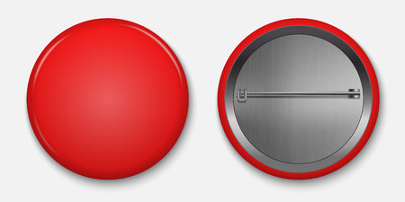 blank red glossy badge with pinのイラスト素材