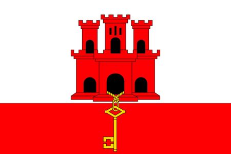 Simple flag of Gibraltar. Correct size, proportion, colors.のイラスト素材