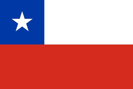 Simple flag of Chile. Correct size, proportion, colors.のイラスト素材