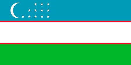 Simple flag of Uzbekistan. Correct size, proportion, colors.のイラスト素材