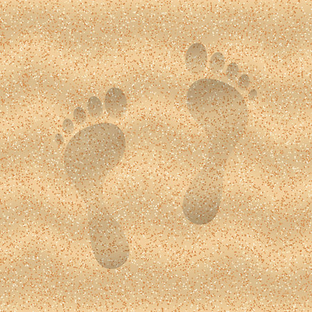 Sand of the beach with foot printのイラスト素材