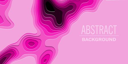 Geometric paper cut background, topography map cpncept. Vector illustrationのイラスト素材