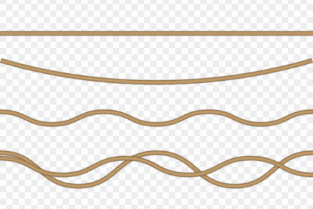 Vector realistic rope isolated on transparent background.のイラスト素材