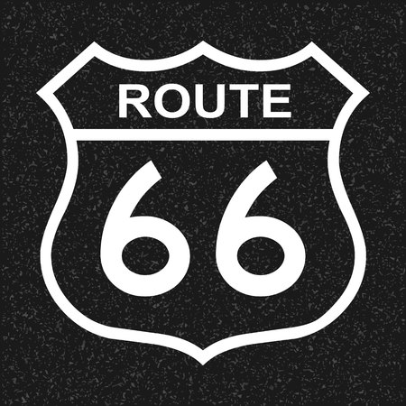 US route 66 sign, shield sign with route numberのイラスト素材