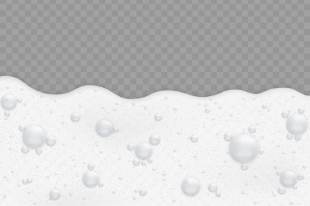 Foam background with bubbles on transparent background.Soap textureのイラスト素材