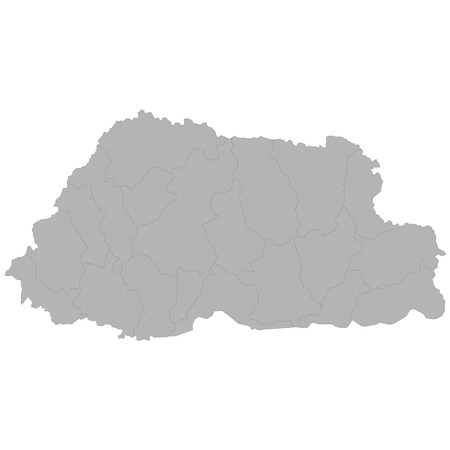 High quality map of Bhutan with borders of the regions on white background
のイラスト素材