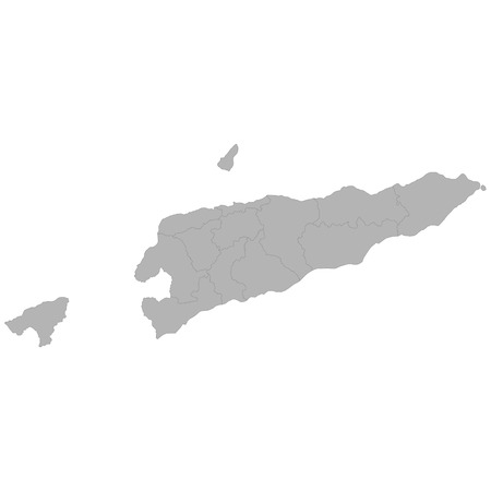 High quality map of East Timor with borders of the regions on white backgroundのイラスト素材