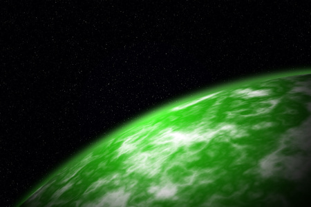 Planetary Horizon in Deep Space. Space backgroundの写真素材