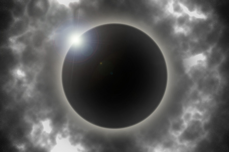 Total solar eclipse. Space background