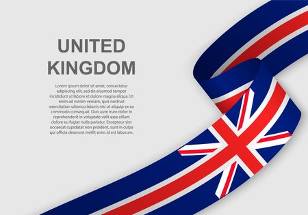 waving flag of United Kingdom. Template for independence day. vector illustrationのイラスト素材