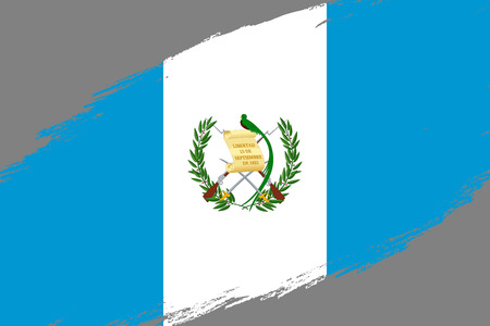 Brush stroke background with Grunge styled flag of Guatemalaのイラスト素材