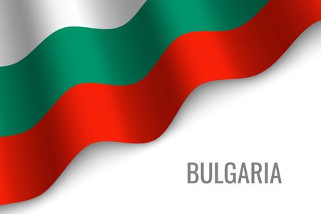 waving flag of Bulgaria with copyspace. Template for brochure. vector illustrationのイラスト素材