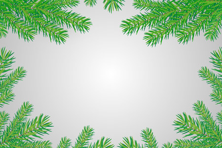 Happy new year background with Christmas trees branchesのイラスト素材