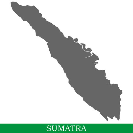 High quality map of Sumatra is the island of Indonesiaのイラスト素材