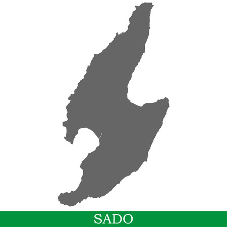 High quality map of Sado is the island of Japanのイラスト素材