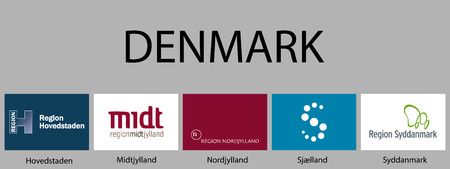 all Flags of regions of Denmark. Vector illustraion
