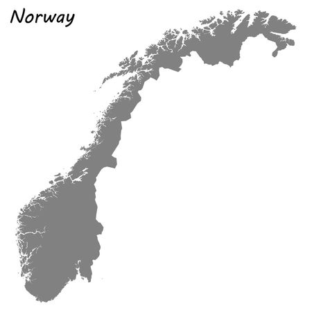 High quality map of Norway . Vector illustrationのイラスト素材