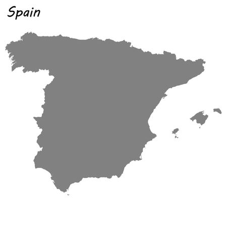 High quality map of Spain . Vector illustrationのイラスト素材
