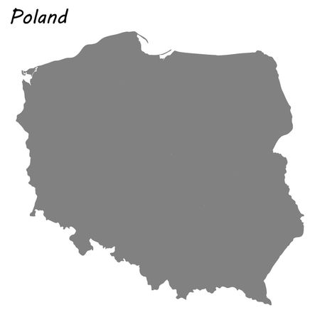 High quality map of Poland . Vector illustrationのイラスト素材
