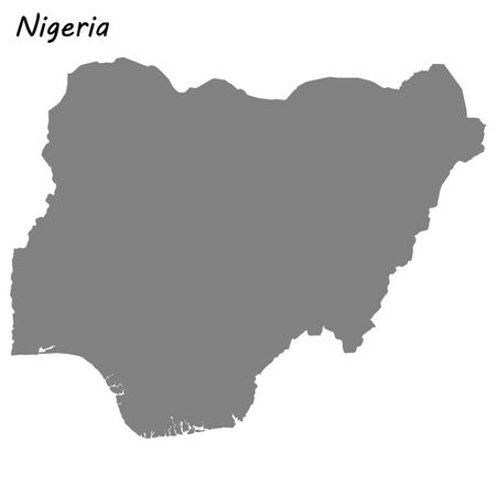 High quality map of Nigeria . Vector illustrationのイラスト素材