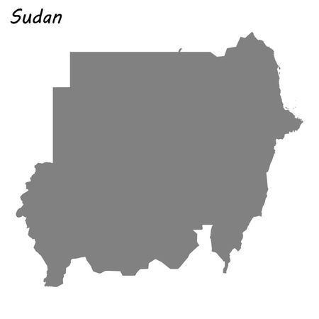 High quality map of Sudan . Vector illustrationのイラスト素材