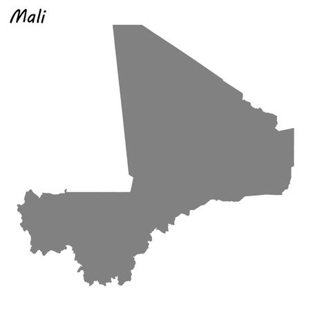 High quality map of Mali . Vector illustrationのイラスト素材