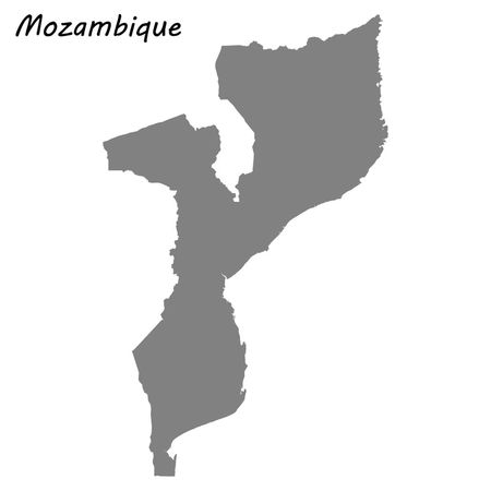 High quality map of Mozambique . Vector illustrationのイラスト素材