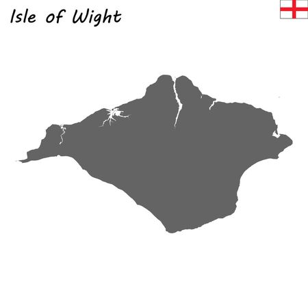 High Quality map is a ceremonial county of England. Isle of Whiteのイラスト素材