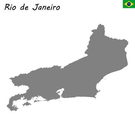 High Quality map of Rio de Janeiro is a state of Brazilのイラスト素材