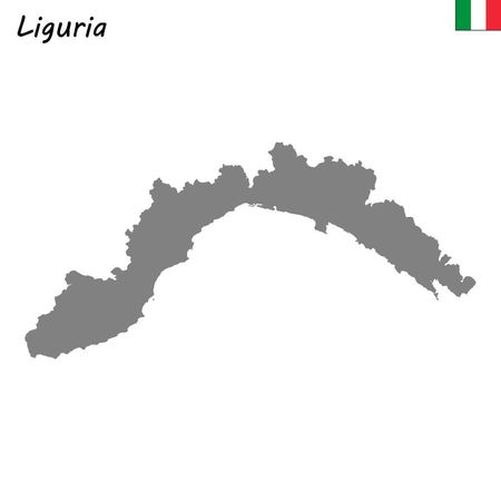 High Quality map of Liguria is a region of Italyのイラスト素材