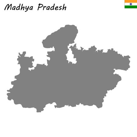 High Quality map of Madhya Pradesh is a state of Indiaのイラスト素材